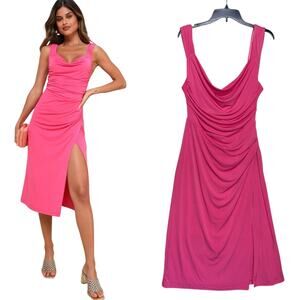 Lulus Midi Dress Cowl Neck Tie Back